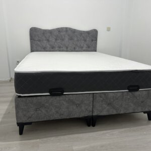 Çift Kişilik Açık Gri Baza Başlık Yatak Seti